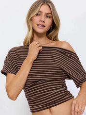 THRILLS BEST OF LUCK DEMI TOP – COCOA STRIPE