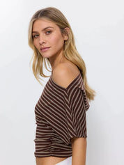 THRILLS BEST OF LUCK DEMI TOP – COCOA STRIPE