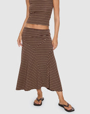 THRILLS BEST OF LUCK SIENNA MIDI SKIRT – COCOA