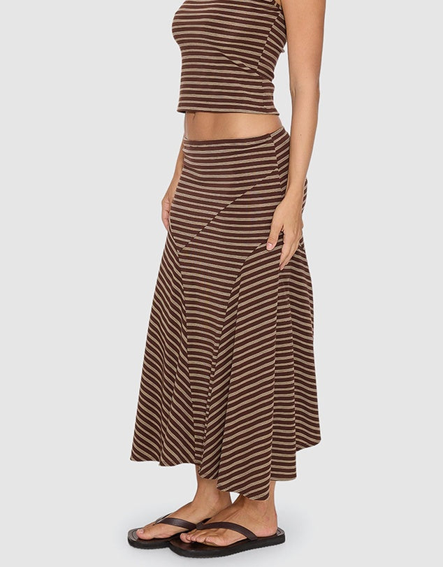 THRILLS BEST OF LUCK SIENNA MIDI SKIRT – COCOA