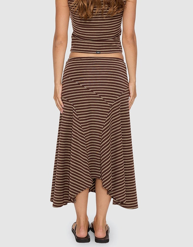 THRILLS BEST OF LUCK SIENNA MIDI SKIRT – COCOA