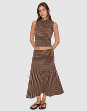 THRILLS BEST OF LUCK SIENNA MIDI SKIRT – COCOA
