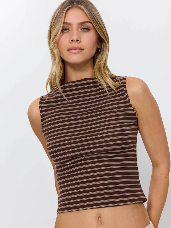 THRILLS BEST OF LUCK TANK – COCOA STRIPE