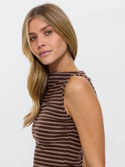 THRILLS BEST OF LUCK TANK – COCOA STRIPE