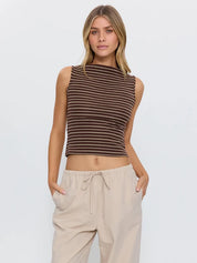 THRILLS BEST OF LUCK TANK – COCOA STRIPE