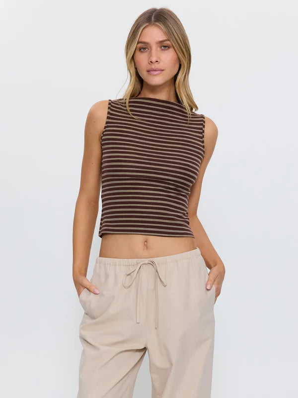 THRILLS BEST OF LUCK TANK – COCOA STRIPE
