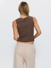 THRILLS BEST OF LUCK TANK – COCOA STRIPE