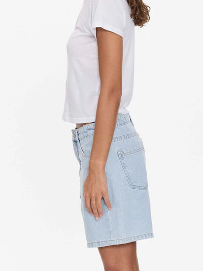 BILLIE LOW RISE BAGGY EMBRO SHORT - SERENITY BLUE