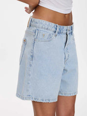 BILLIE LOW RISE BAGGY EMBRO SHORT - SERENITY BLUE