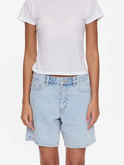 BILLIE LOW RISE BAGGY EMBRO SHORT - SERENITY BLUE