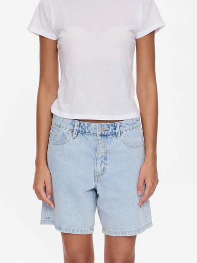 BILLIE LOW RISE BAGGY EMBRO SHORT - SERENITY BLUE