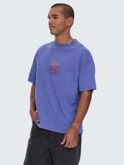 CRYSTAL CLEAR BOX FIT OVERSIZE TEE -SIGMA BLUE