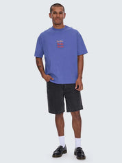 CRYSTAL CLEAR BOX FIT OVERSIZE TEE -SIGMA BLUE