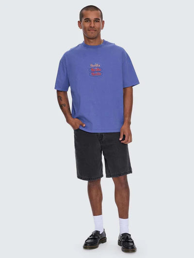 CRYSTAL CLEAR BOX FIT OVERSIZE TEE -SIGMA BLUE