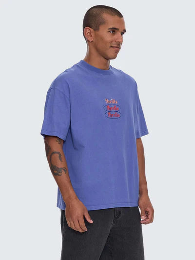 CRYSTAL CLEAR BOX FIT OVERSIZE TEE -SIGMA BLUE