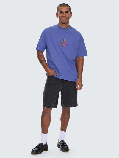 CRYSTAL CLEAR BOX FIT OVERSIZE TEE -SIGMA BLUE
