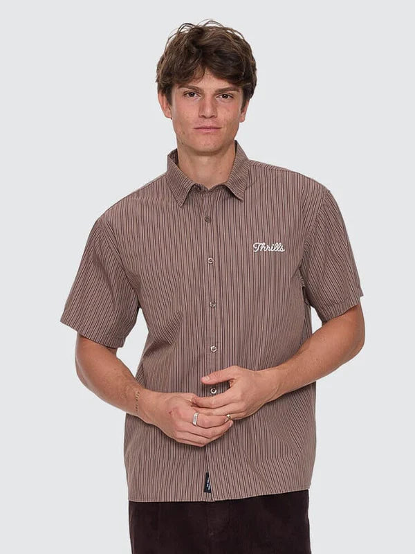 THRILLS DEEP IN THE HEART OF BYRON CROPPED SHIRT WOMENS SHORT SLEEVE BUTTON UP FALCON