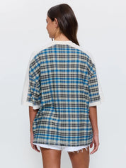 THRILLS DESERT REVERB V NECK OVERSIZED TEE – DUSTY BLUE