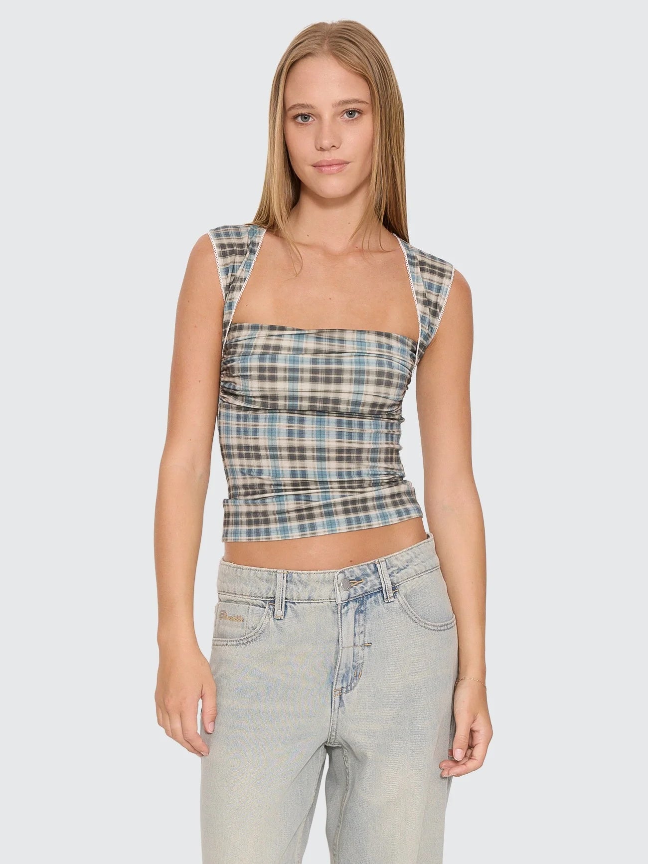 THRILLS DESERT REVERB WESTWOOD TOP – DUSTY BLUE