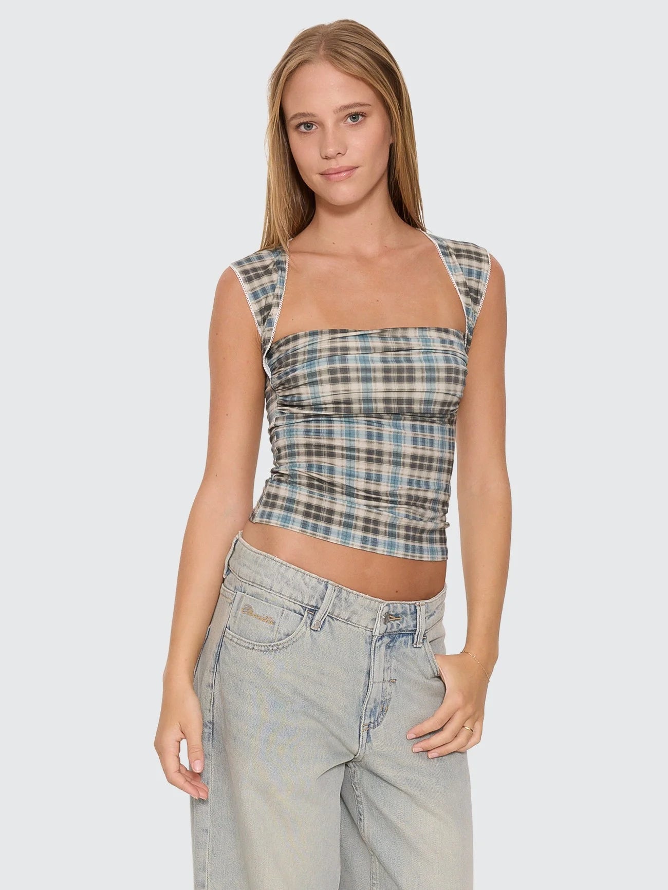 THRILLS DESERT REVERB WESTWOOD TOP – DUSTY BLUE
