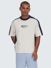 FUSION PANEL BOX FIT OVERSIZE CROPPED TEE - WHITE