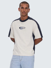 FUSION PANEL BOX FIT OVERSIZE CROPPED TEE - WHITE