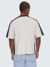 FUSION PANEL BOX FIT OVERSIZE CROPPED TEE - WHITE