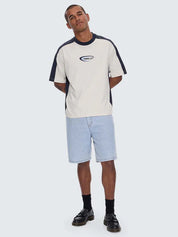 FUSION PANEL BOX FIT OVERSIZE CROPPED TEE - WHITE