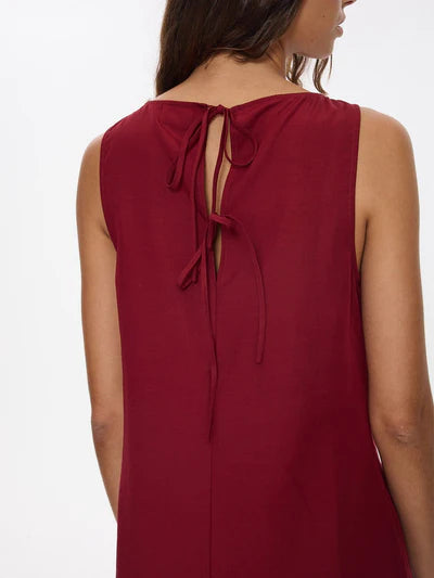 KNOX MINI DRESS - GARMET RED