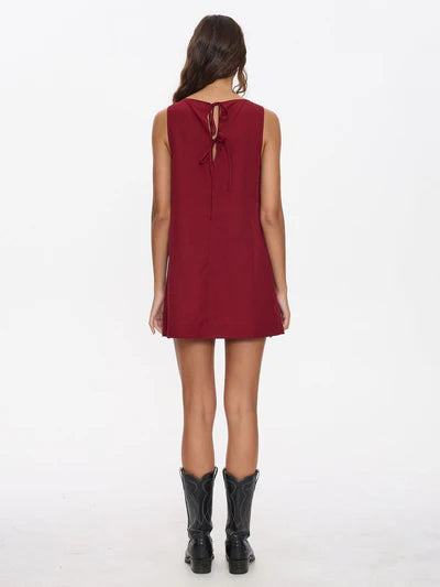 KNOX MINI DRESS - GARMET RED