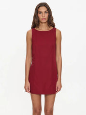KNOX MINI DRESS - GARMET RED