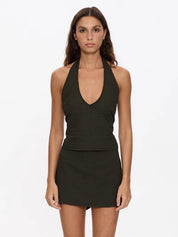 LOST CONTROL HALTER TOP - TARMAC