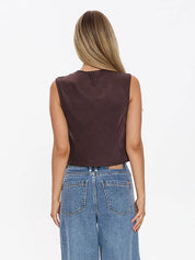 NELLIE TOP - POSTAL BROWN