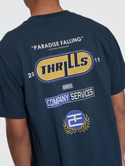 THRILLS PARADISE FALLING MERCH FIT TEE MENS GRAPHIC TSHIRT FEDERAL BLUE