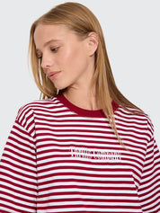 THRILLS PRIMITIVE STRIPE SQUARE TEE – SOUR CHERRY STRIPE