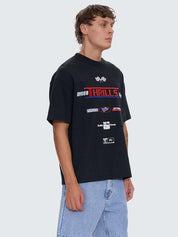 RAPID FIRE BOX FIT OVERSIZE TEE - WASHED BLACK