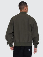 THRILLS ROSE BRIGADE BOMBER JACKET MENS COTTON RIPSTOP JACKET OLIVE NIGHT