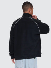 THRILLS THRILL OF VICTORY RAGLAN QUARTER ZIP POLAR FLEECE MENS SWEATER FADED BLACK