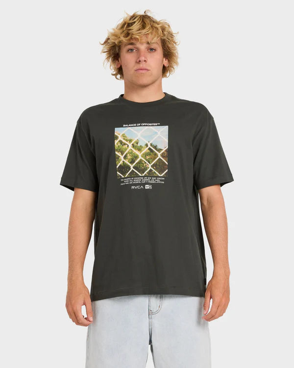 RVCA THRU VIEW MENS T SHIRT PIRATE BLACK SURF SKATE GRAPHIC TEE