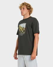 RVCA THRU VIEW MENS T SHIRT PIRATE BLACK SURF SKATE GRAPHIC TEE