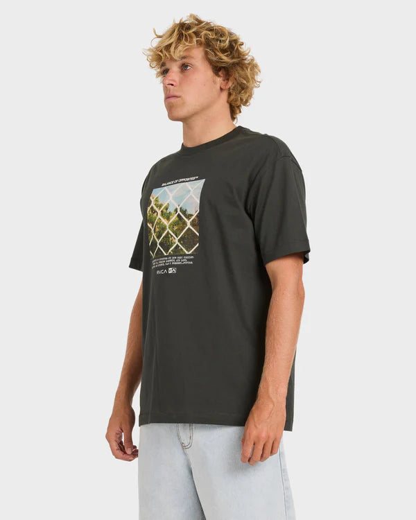 RVCA THRU VIEW MENS T SHIRT PIRATE BLACK SURF SKATE GRAPHIC TEE
