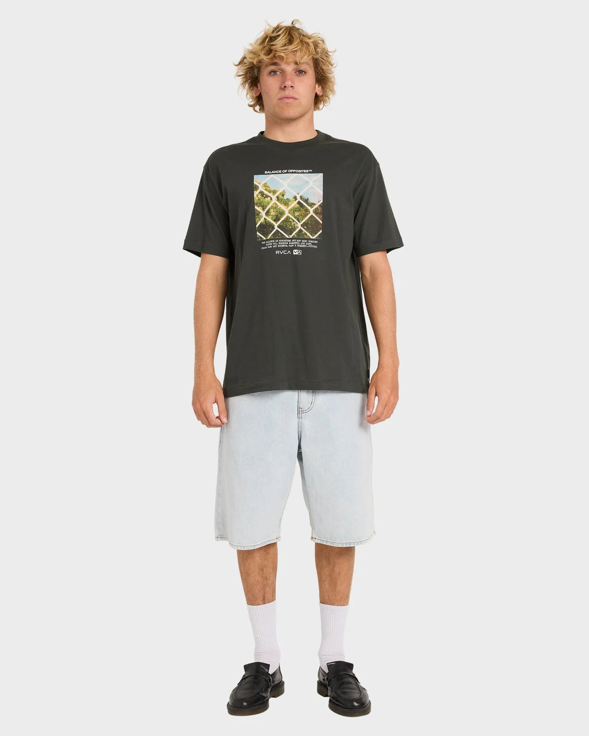 RVCA THRU VIEW MENS T SHIRT PIRATE BLACK SURF SKATE GRAPHIC TEE