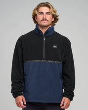 THE MAD HUEYS TIDAL QUARTER ZIP MEN’S POLAR FLEECE JACKET 1/4 ZIP NAVY