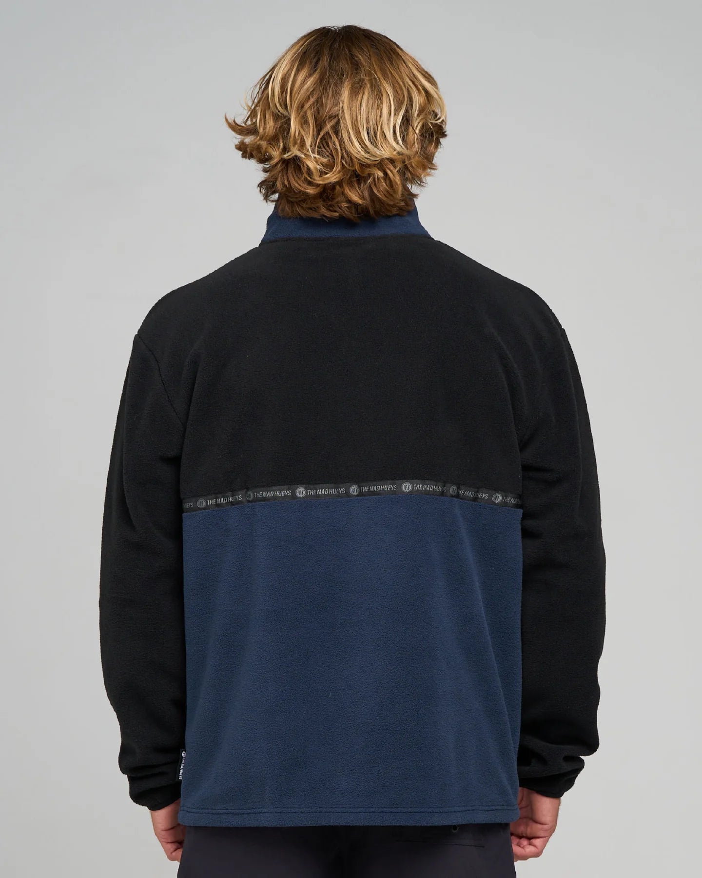 THE MAD HUEYS TIDAL QUARTER ZIP MEN’S POLAR FLEECE JACKET 1/4 ZIP NAVY
