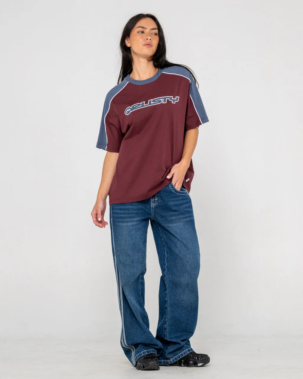 RUSTY TIMMY TARGET OVERSIZED TEE WOMENS