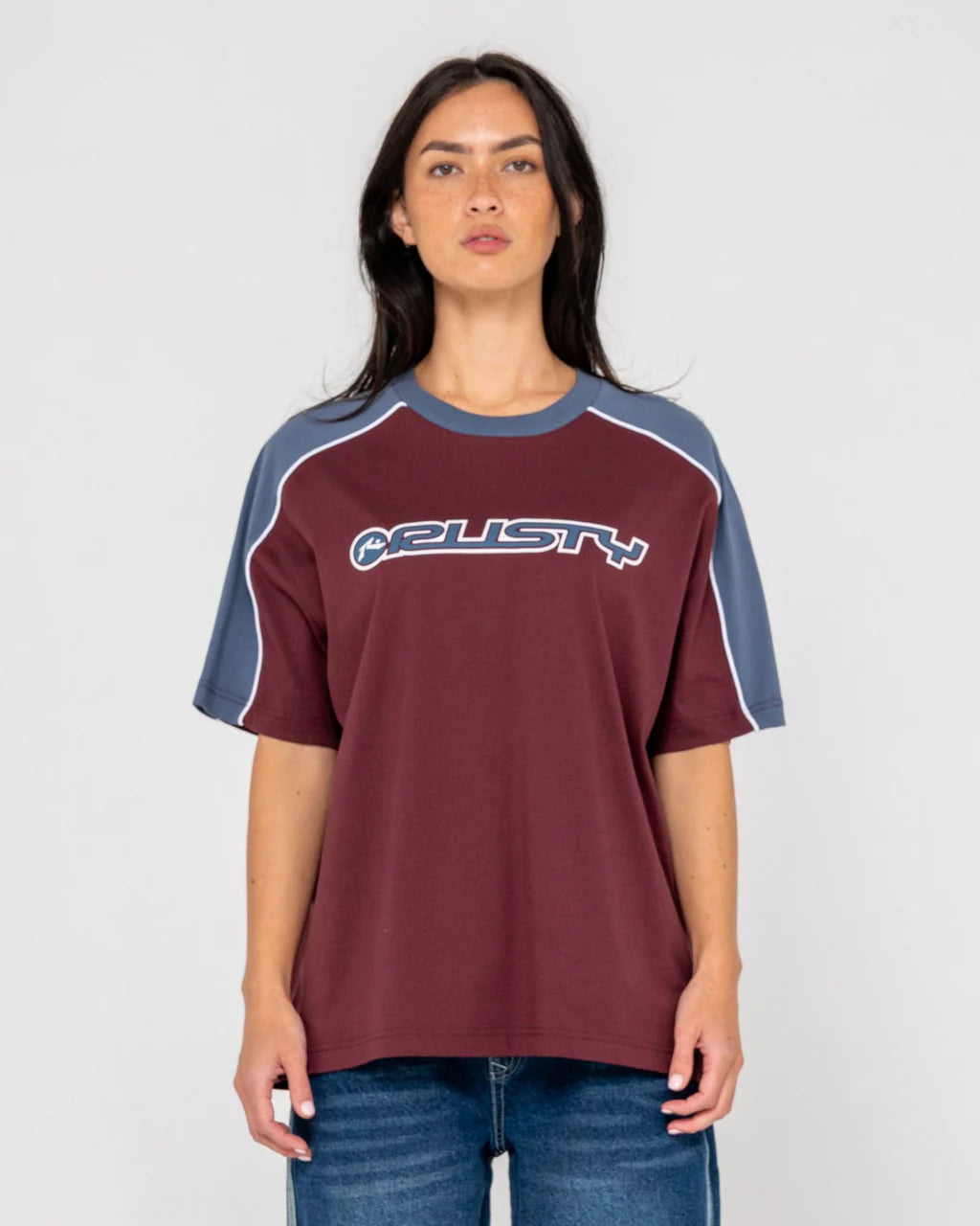 RUSTY TIMMY TARGET OVERSIZED TEE WOMENS