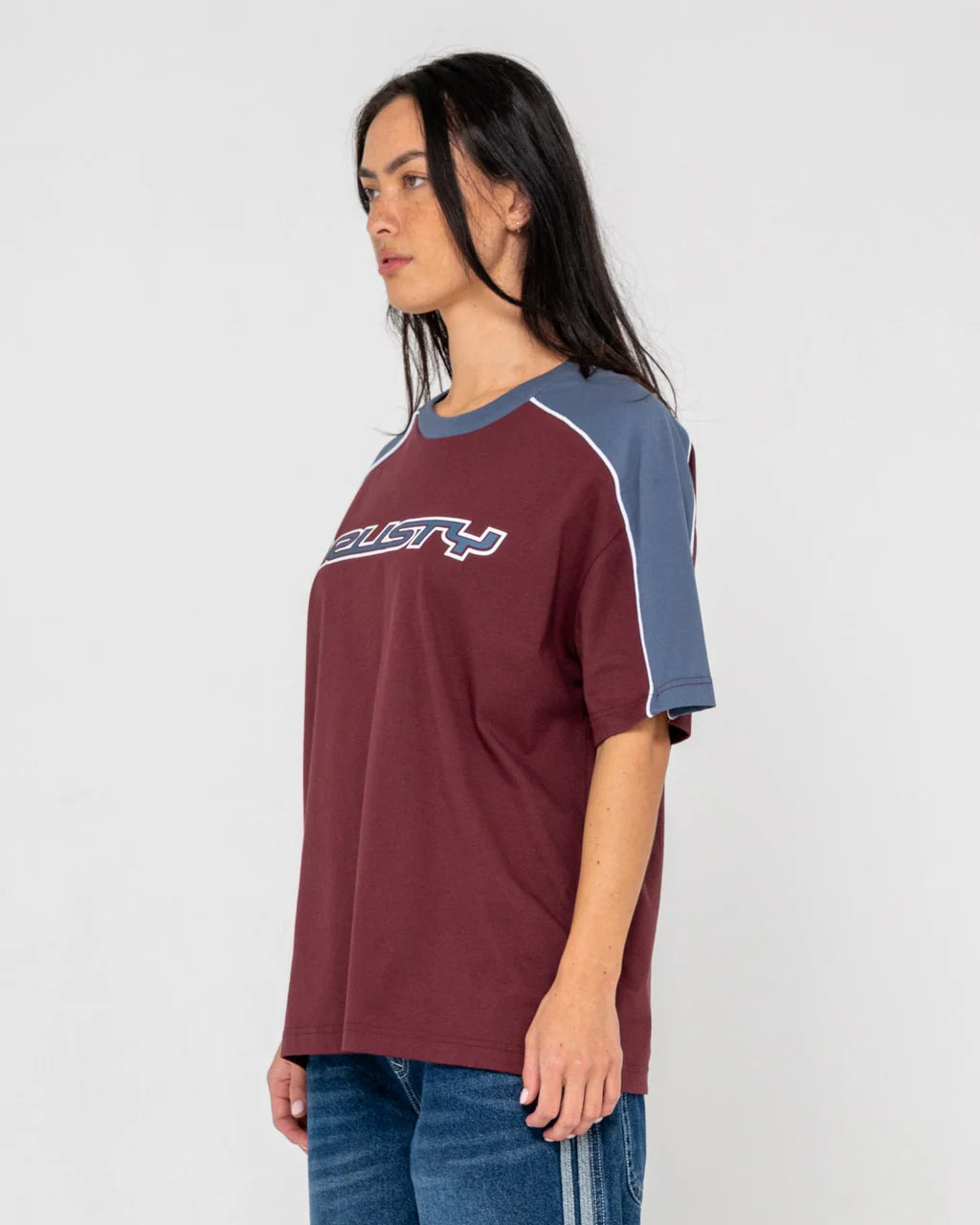 RUSTY TIMMY TARGET OVERSIZED TEE WOMENS