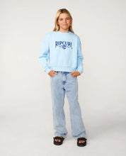 RIP CURL TROPICAL CROPPED CREW – KIDS SKY BLUE