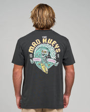 THE MAD HUEYS TUNNEL VISION MENS FISHING TEE VINTAGE BLACK COTTON SURF TSHIRT