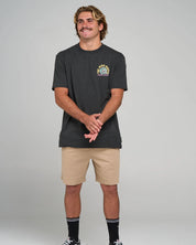 THE MAD HUEYS TUNNEL VISION MENS FISHING TEE VINTAGE BLACK COTTON SURF TSHIRT